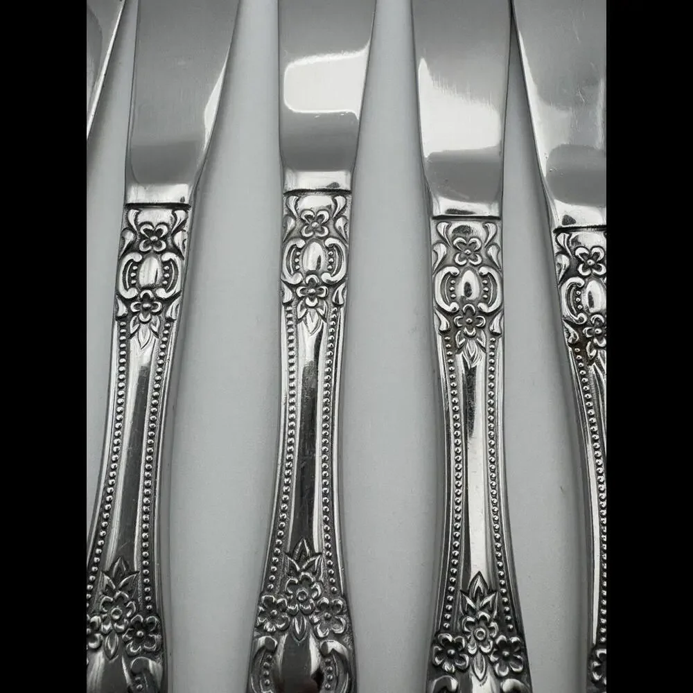 Rogers Co Stainless Korea Rose Stainless Flatware 19 Pcs